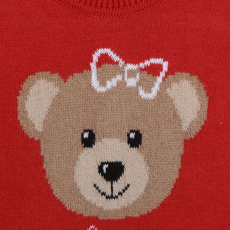 Girls Medium Red Tricot Pullover with Print image number null